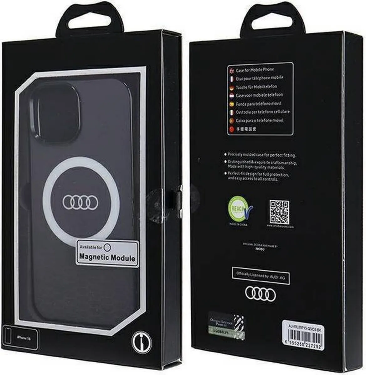 Audi IML Big Logo Back Case - iPhone 15 - Zwart