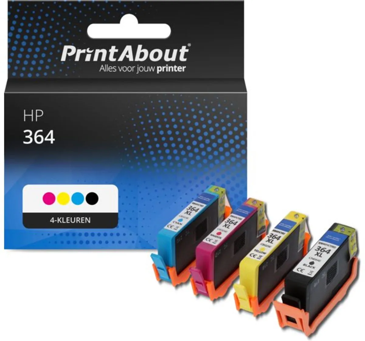 PrintAbout HP 364 N9J73AE Inktcartridge 4-kleuren - 6.650 pagina's