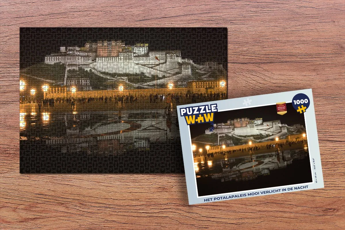 PuzzleWow Het Potalapaleis Mooi Verlicht Legpuzzel 1000 Stuks - Multicolor