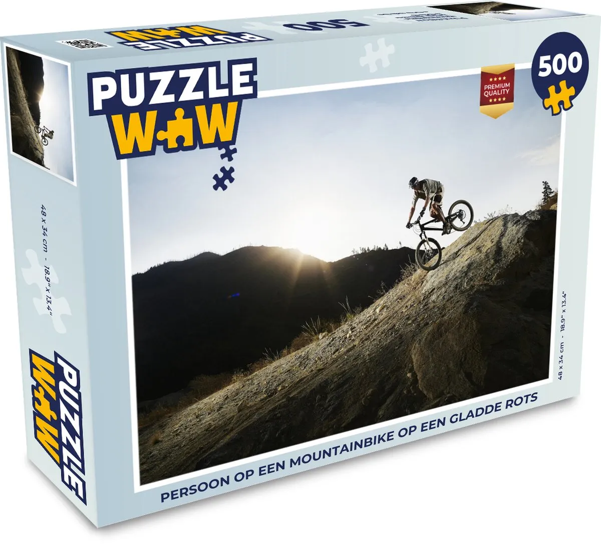 PuzzleWow Legpuzzel Mountainbike 500 Stuks - Multicolor