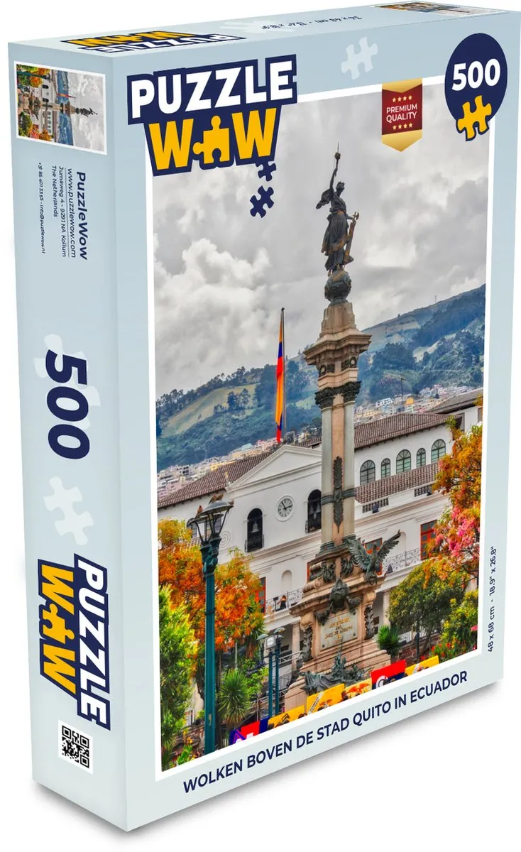 PuzzleWow Wolken boven de stad Quito Legpuzzel 500 Stuks - Multicolor