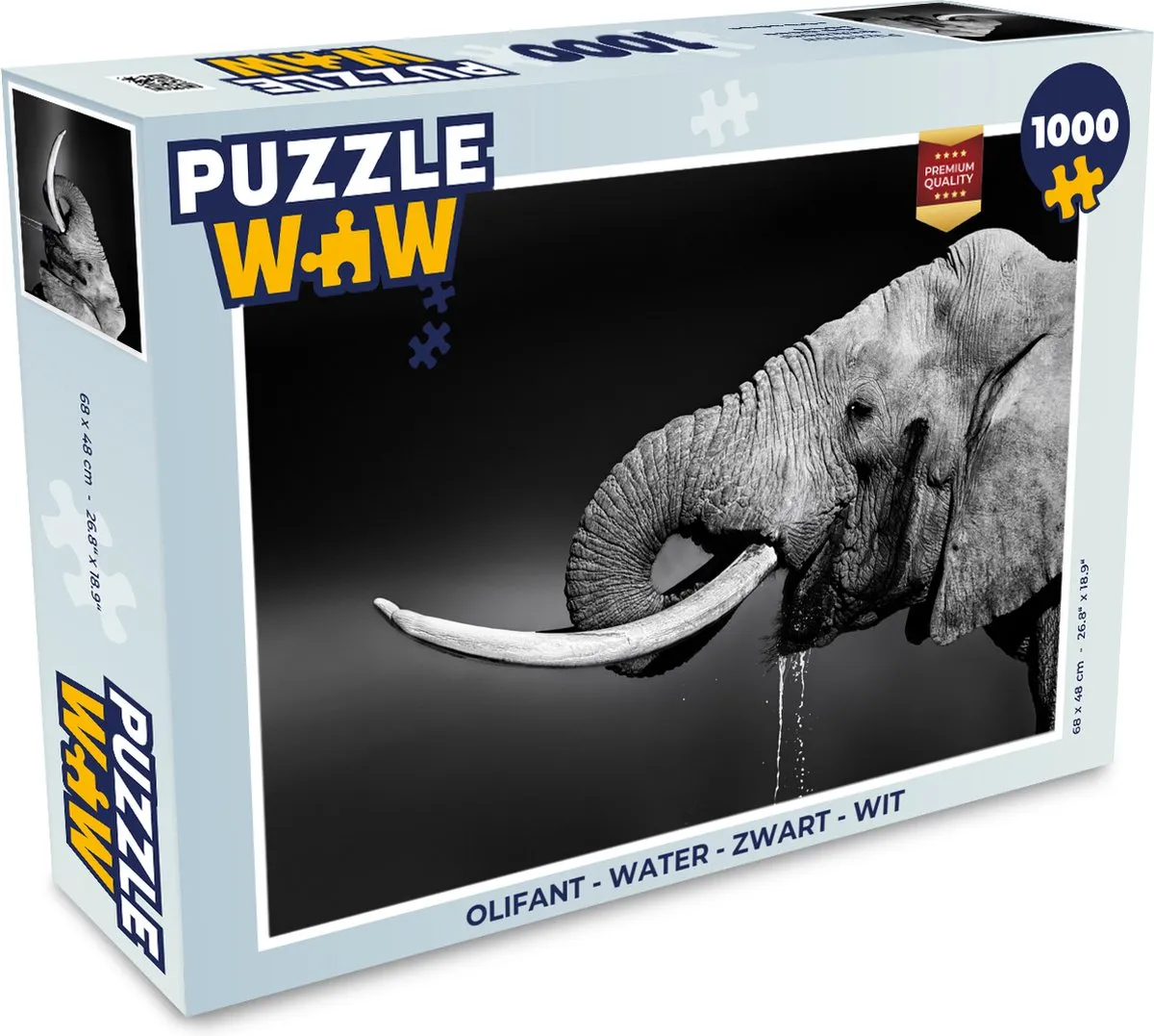 PuzzleWow Olifant Water Legpuzzel 1000 Stuks - Multicolor