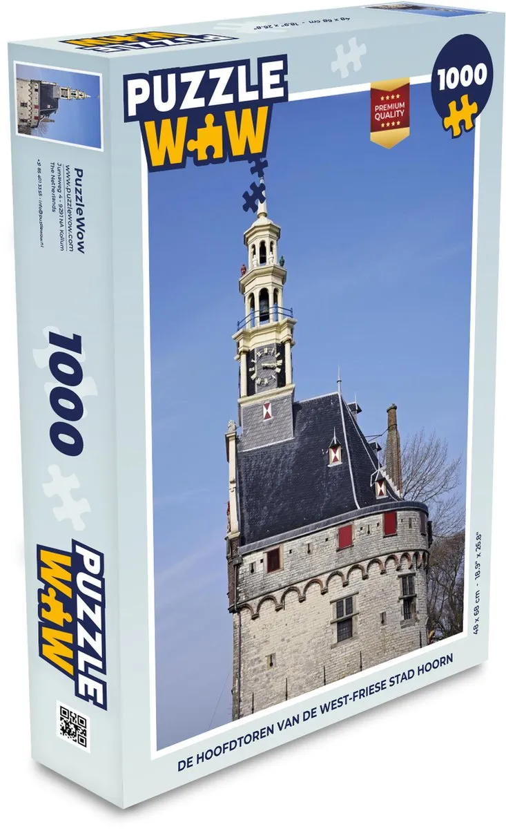 PuzzleWow De Hoofdtoren van Hoorn Legpuzzel 1000 Stuks - Multicolor