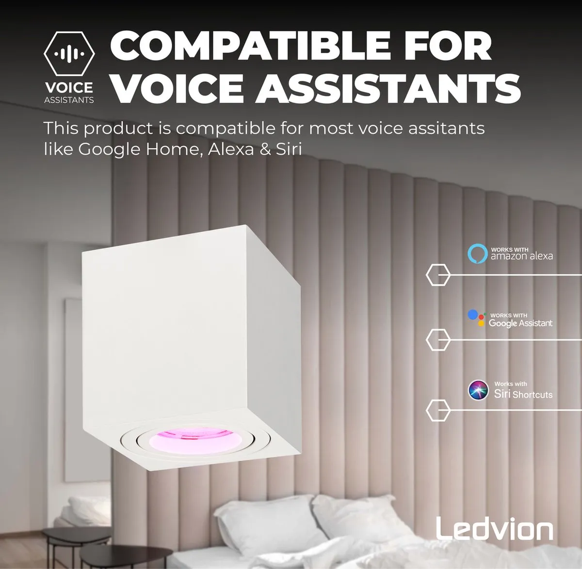 Ledvion LED Opbouwspot 3W RGB - Dimbaar WiFi App - afbeelding 6 van 6