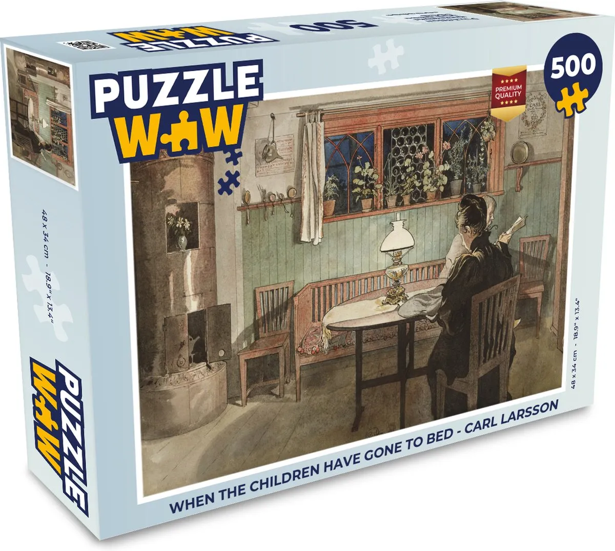 PuzzleWow When the Children Have Gone to Bed Carl Larsson Legpuzzel 500 Stuks - Multicolor