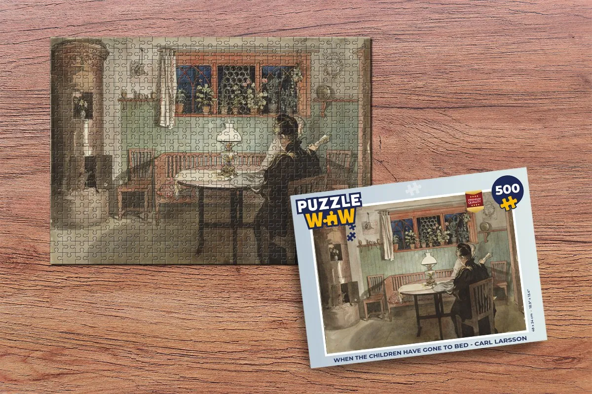 PuzzleWow When the Children Have Gone to Bed Carl Larsson Legpuzzel 500 Stuks - Multicolor