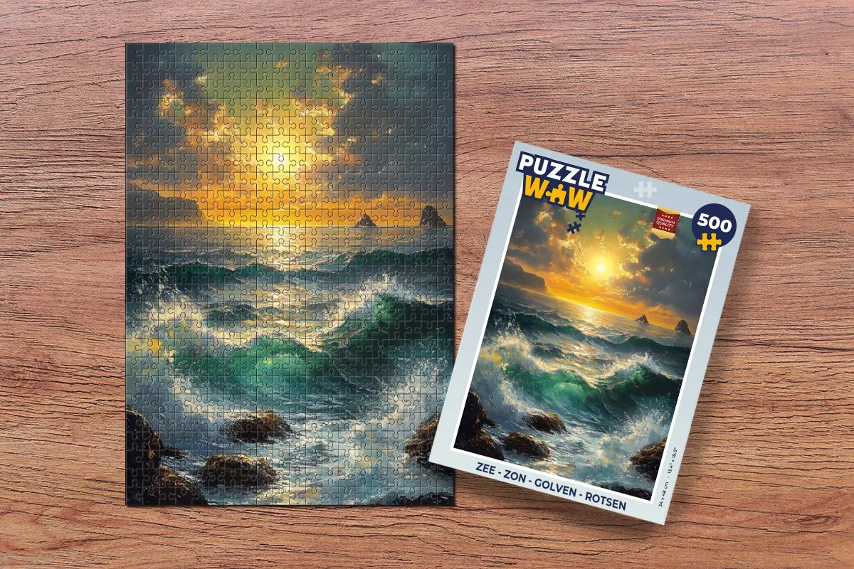 PuzzleWow Legpuzzel Zee - Zon - Golven 500 Stuks - 8721374602783