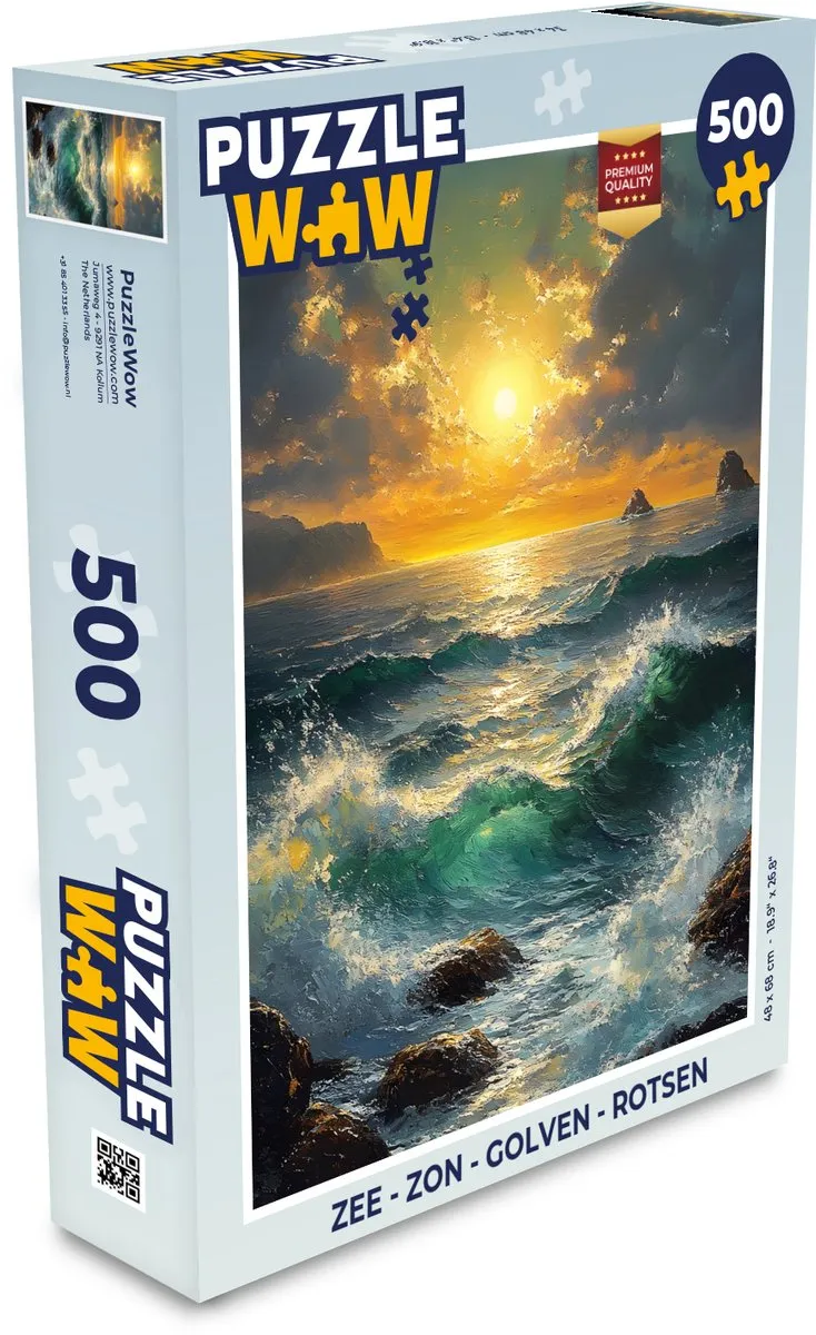 PuzzleWow Legpuzzel Zee - Zon - Golven 500 Stuks - 8721374602783