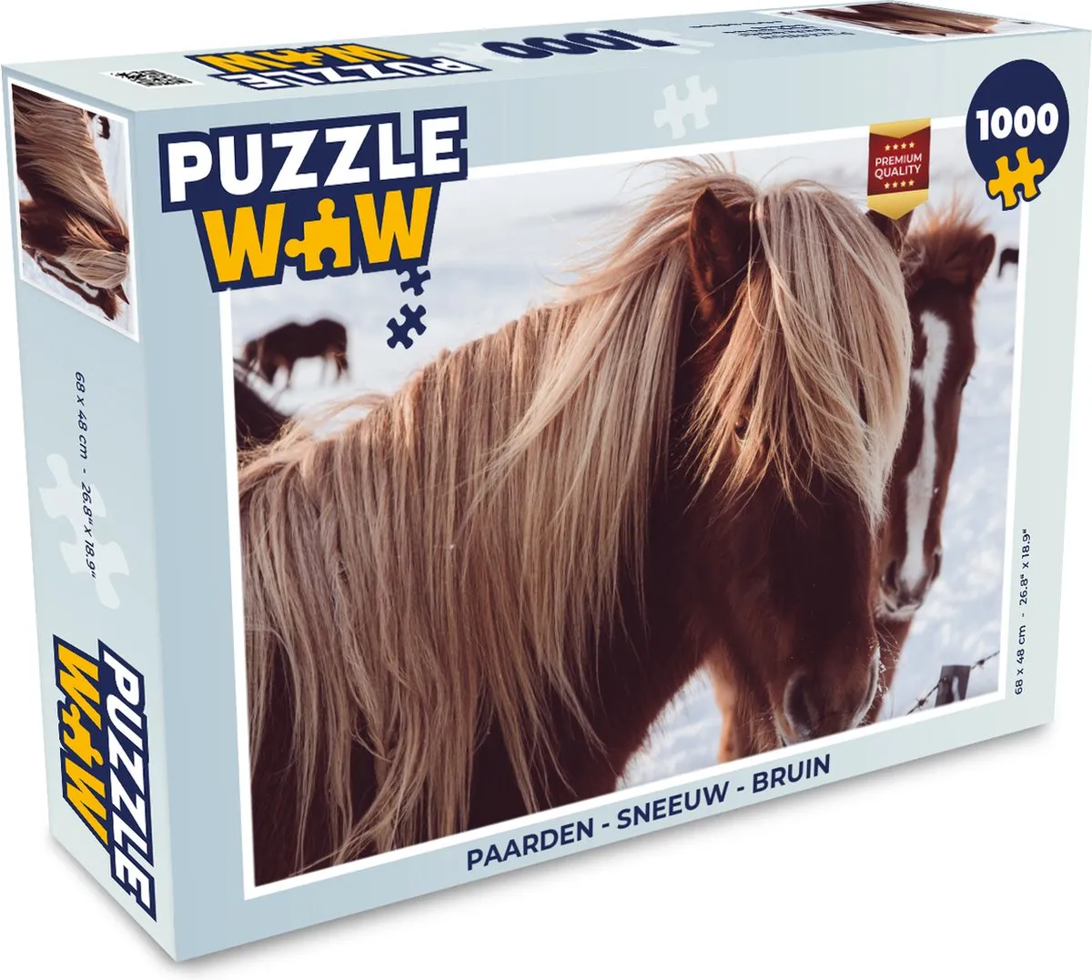 PuzzleWow Paarden Sneeuw Legpuzzel 1000 Stuks