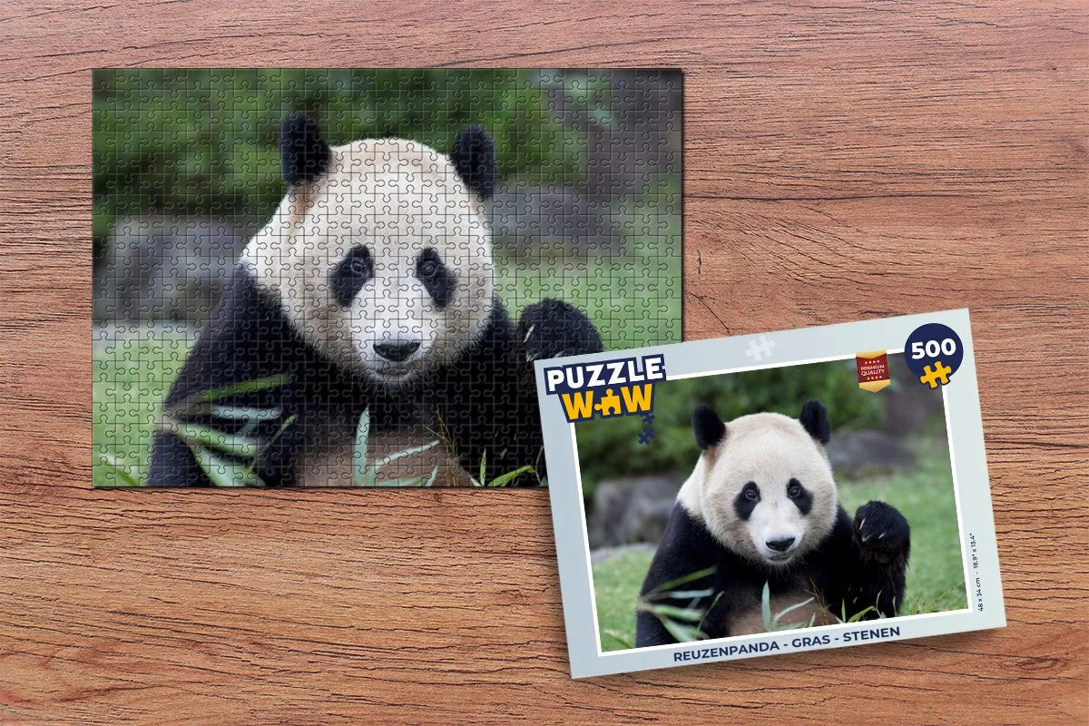 PuzzleWow Reuzenpanda Legpuzzel 500 Stuks - Multicolor