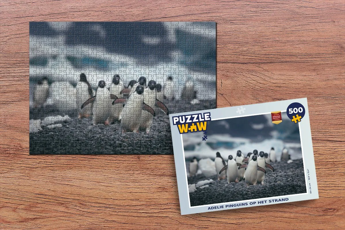 PuzzleWow Adelie Pinguïns Legpuzzel 500 Stuks - Multicolor