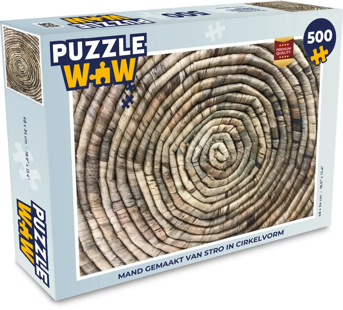 PuzzleWow Cirkel - Riet & Mand Legpuzzel 500 Stuks - Multicolor