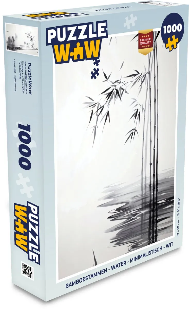 PuzzleWow Bamboestammen Water Legpuzzel 1000 Stuks