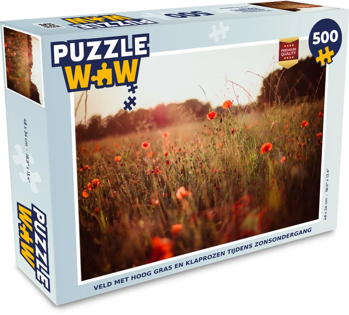 PuzzleWow Zonsondergang Bloemen Legpuzzel 500 Stuks