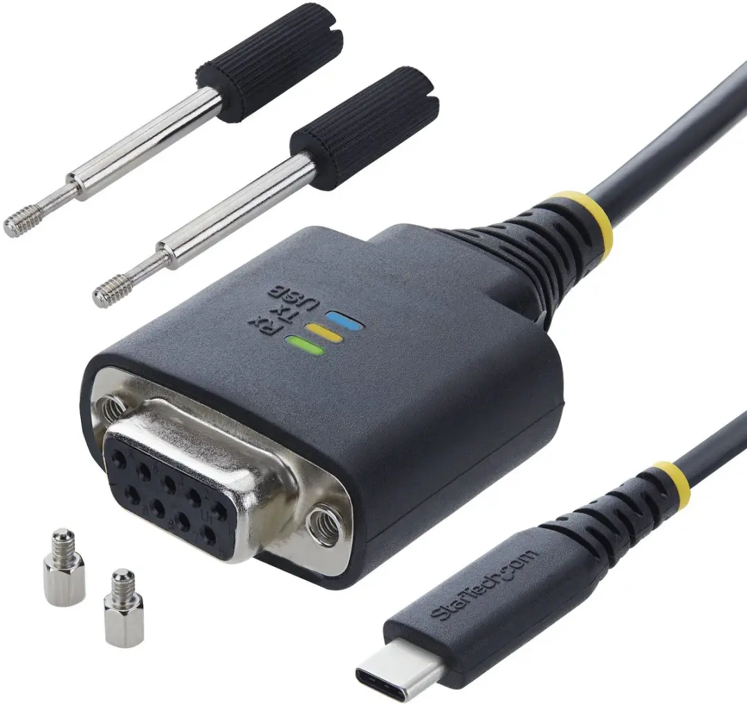 Startech USB-C naar RS232 Null Modem Adapterkabel 2m - FTDI - Zwart - afbeelding 2 van 6