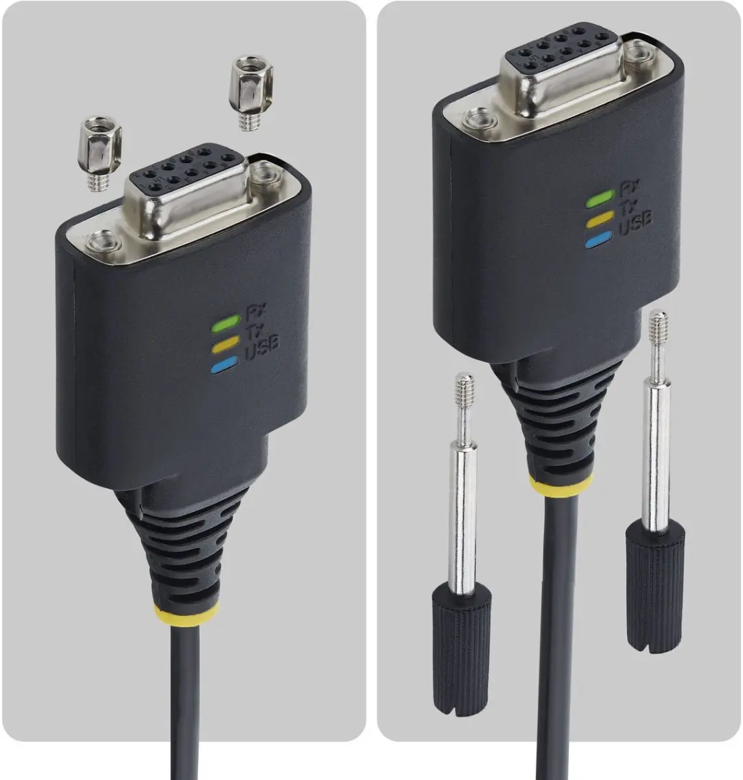 Startech USB-C naar RS232 Null Modem Adapterkabel 2m - FTDI - Zwart - afbeelding 3 van 6