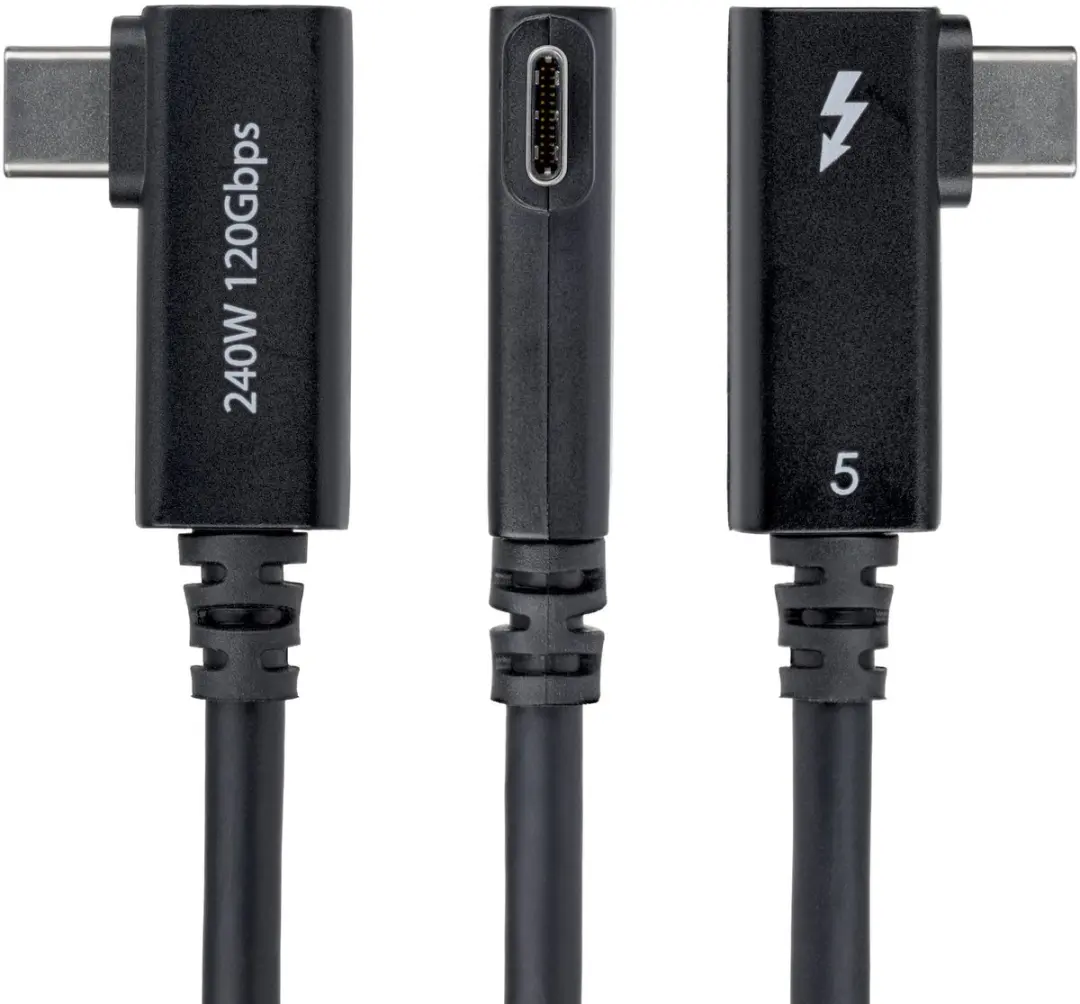 Startech Thunderbolt 5 Kabel 80cm - 80Gbps/120Gbps 240W - Zwart - afbeelding 2 van 5