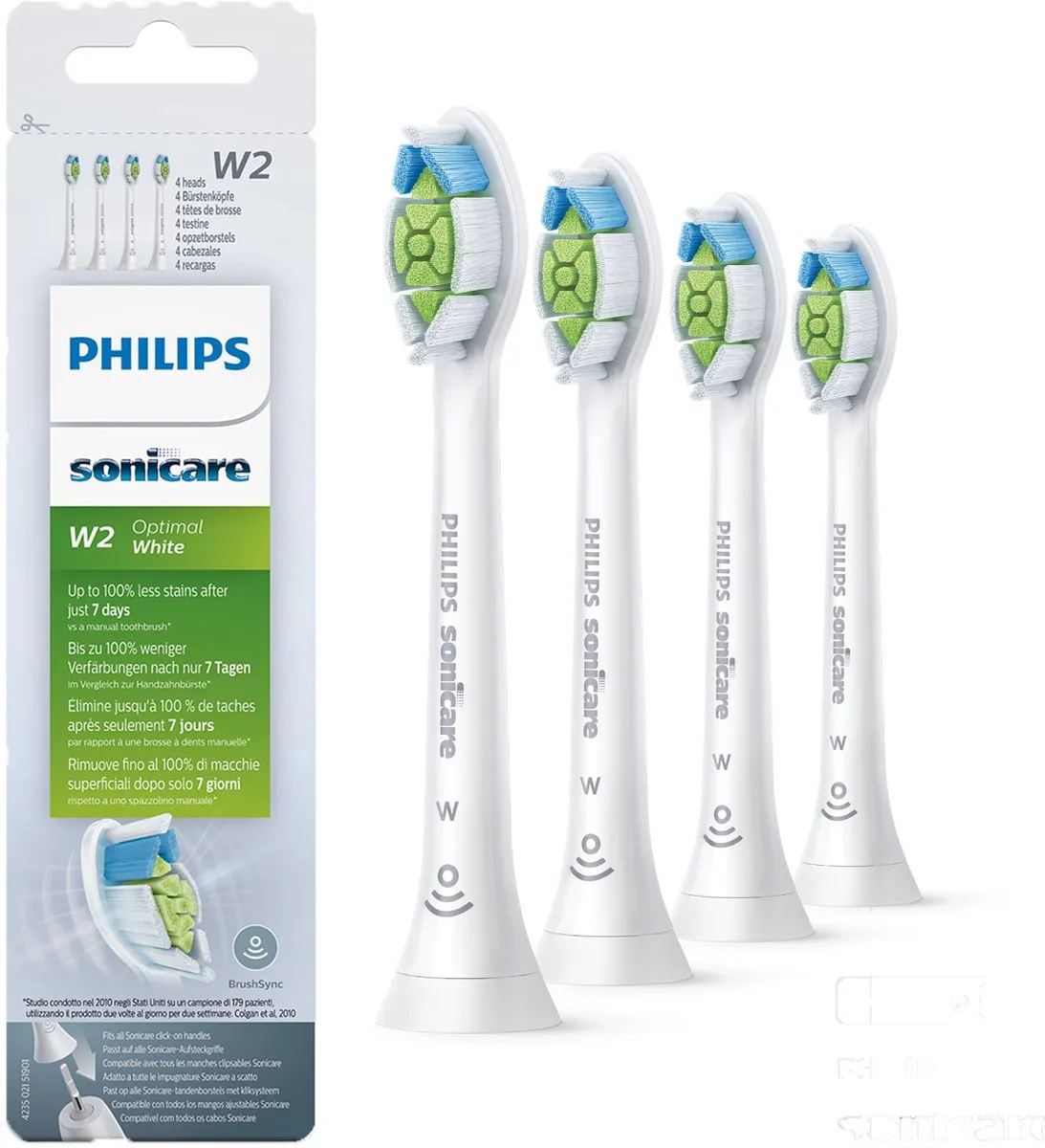 Philips Sonicare W2 Optimal White HX6064/10 Opzetborstels - 4 Stuks