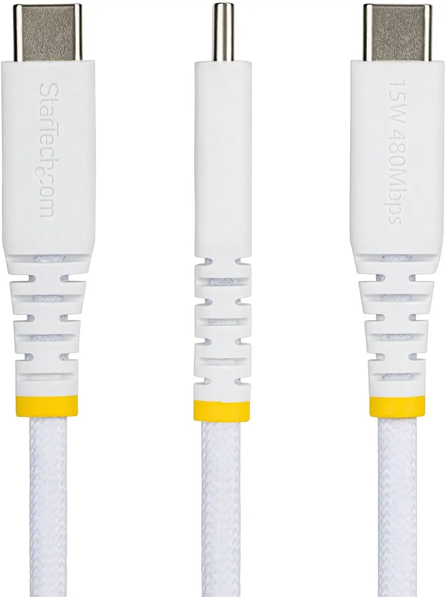 Startech USB2AC30CMBRWH USB-A naar USB-C Kabel 15W - Wit - afbeelding 2 van 5