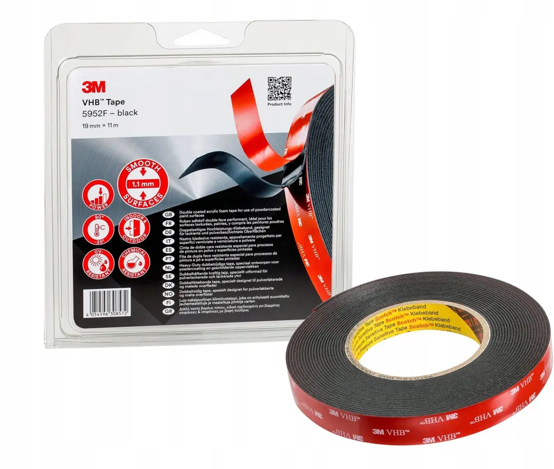 3M VHB 7100123359 Zwarte Dubbelzijdige Tape 19mm x 11m