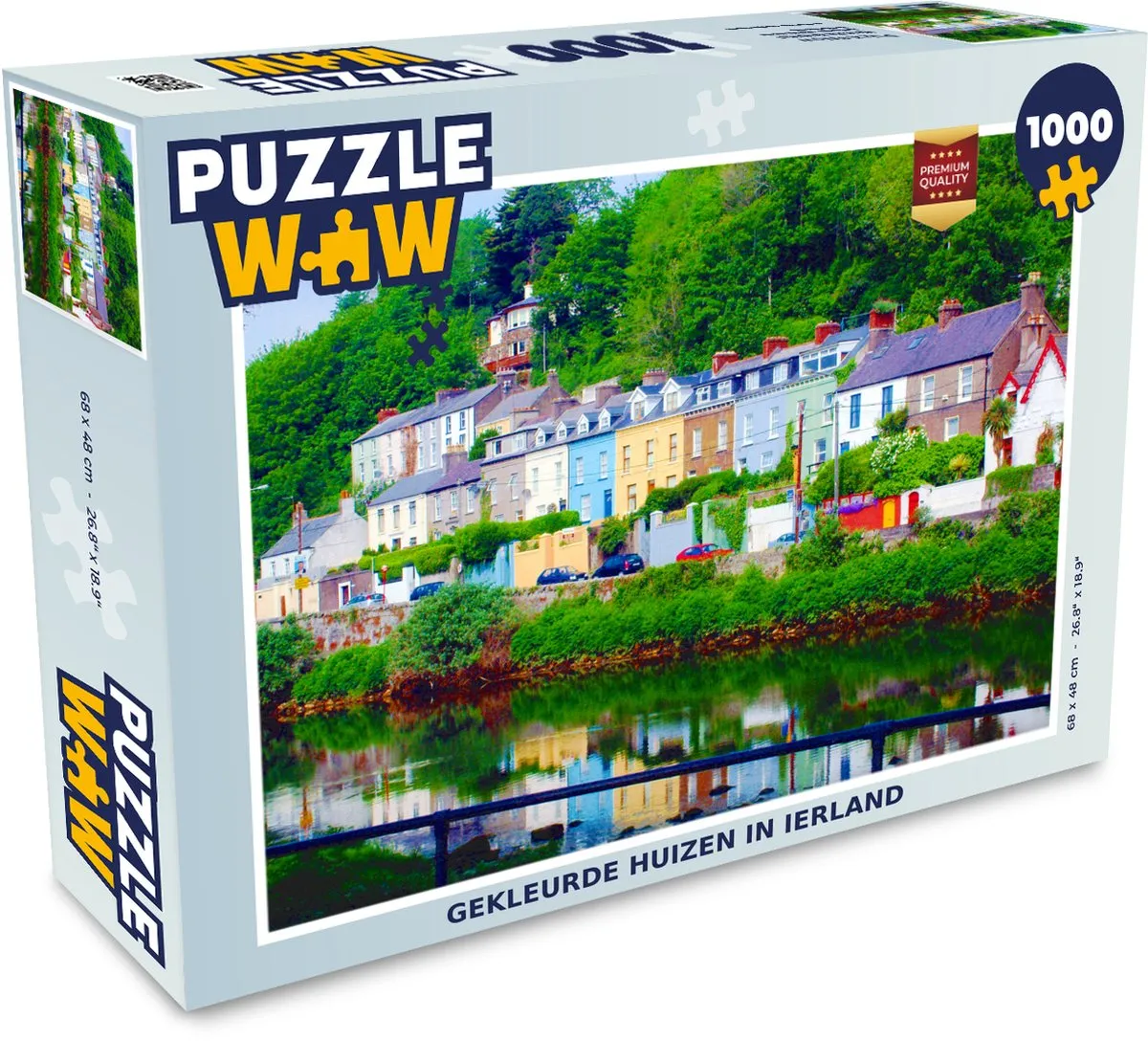 PuzzleWow Legpuzzel Gekleurde Huizen Ierland 1000 Stuks