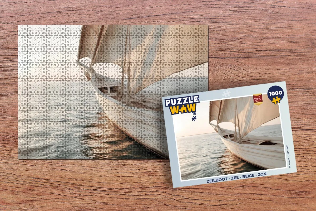 PuzzleWow Zeilboot Legpuzzel 1000 Stuks - Beige
