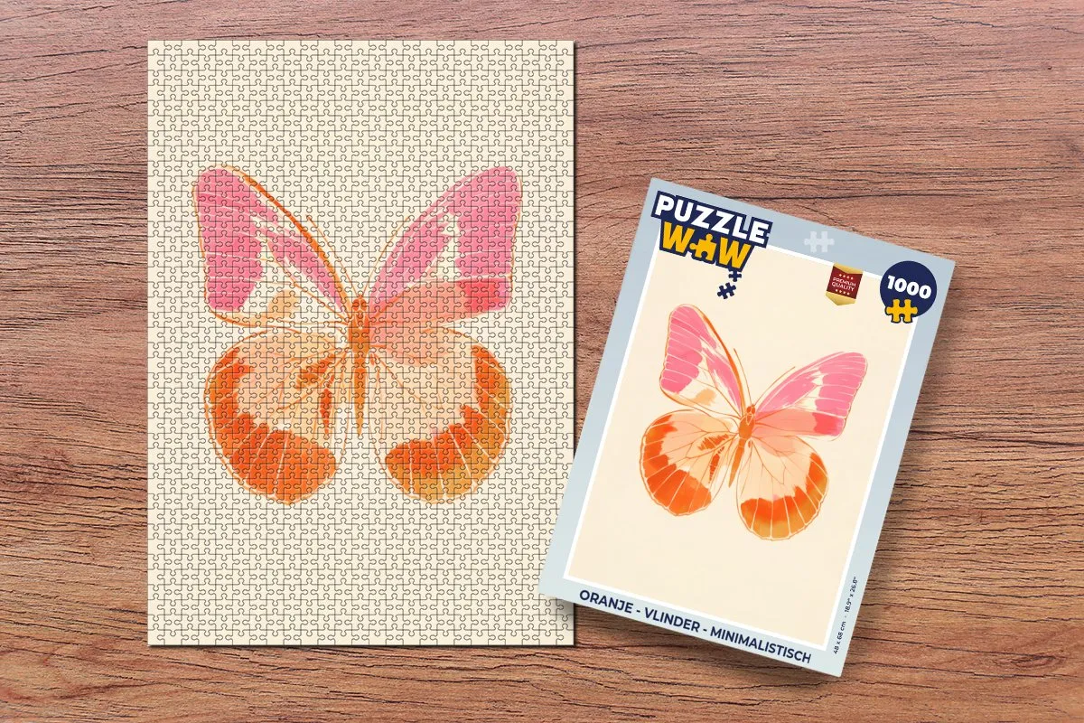 PuzzleWow Vlinder Minimalistisch Legpuzzel 1000 Stuks