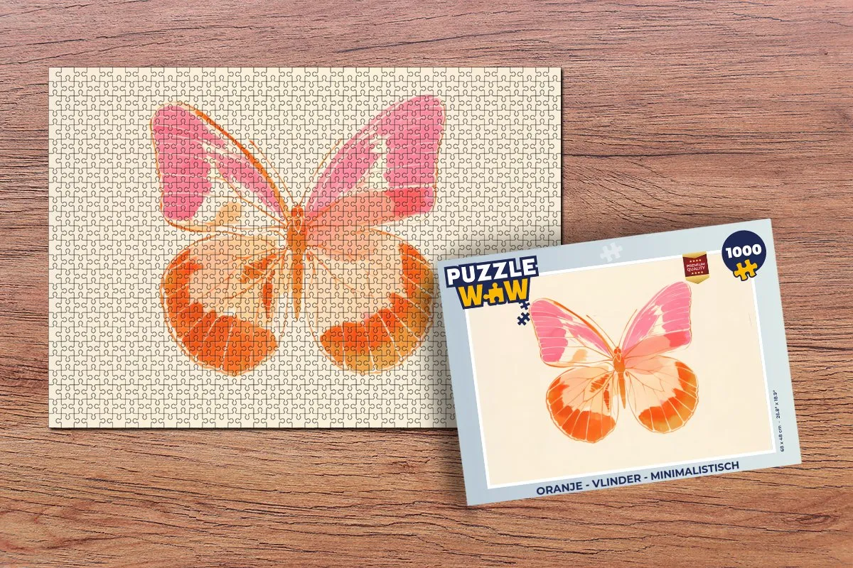 PuzzleWow Vlinder Minimalistisch Legpuzzel 1000 Stuks