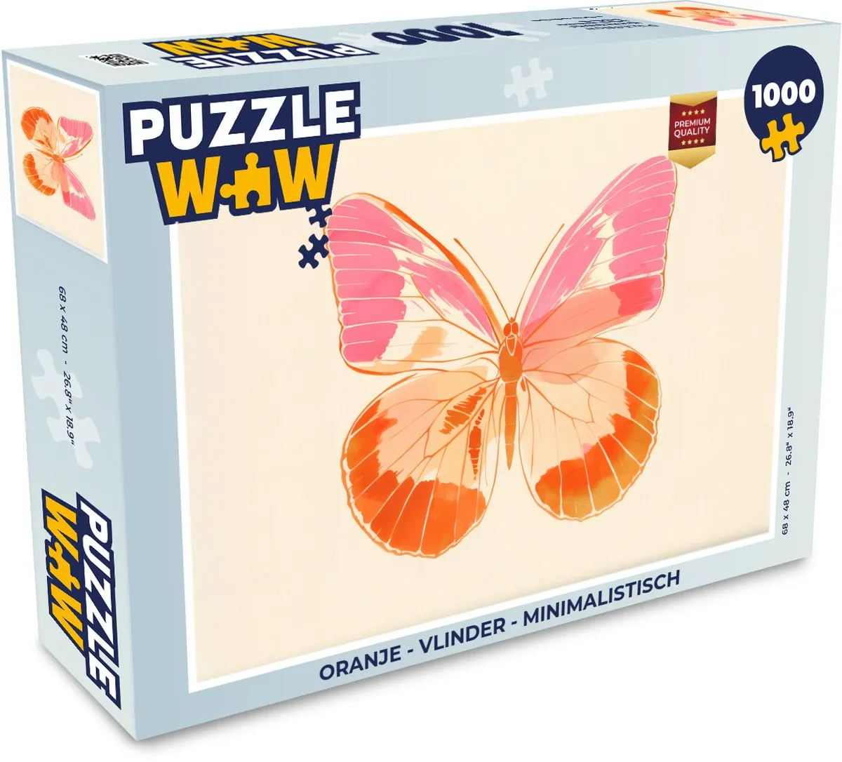 PuzzleWow Vlinder Minimalistisch Legpuzzel 1000 Stuks