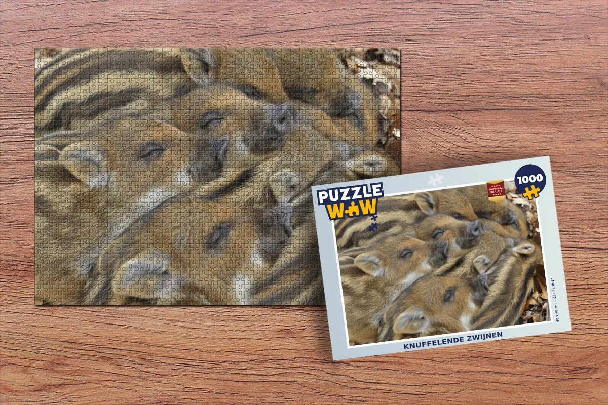 PuzzleWow Zwijnen Slaap Legpuzzel 1000 Stuks - Multicolor