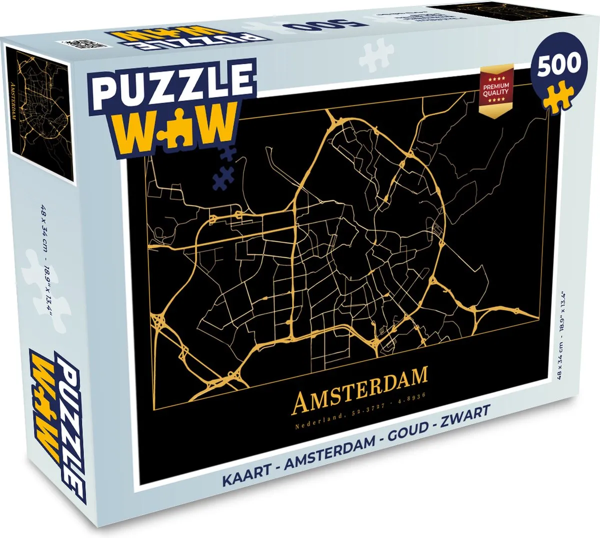 PuzzleWow Amsterdam Legpuzzel 500 Stuks - Multicolor