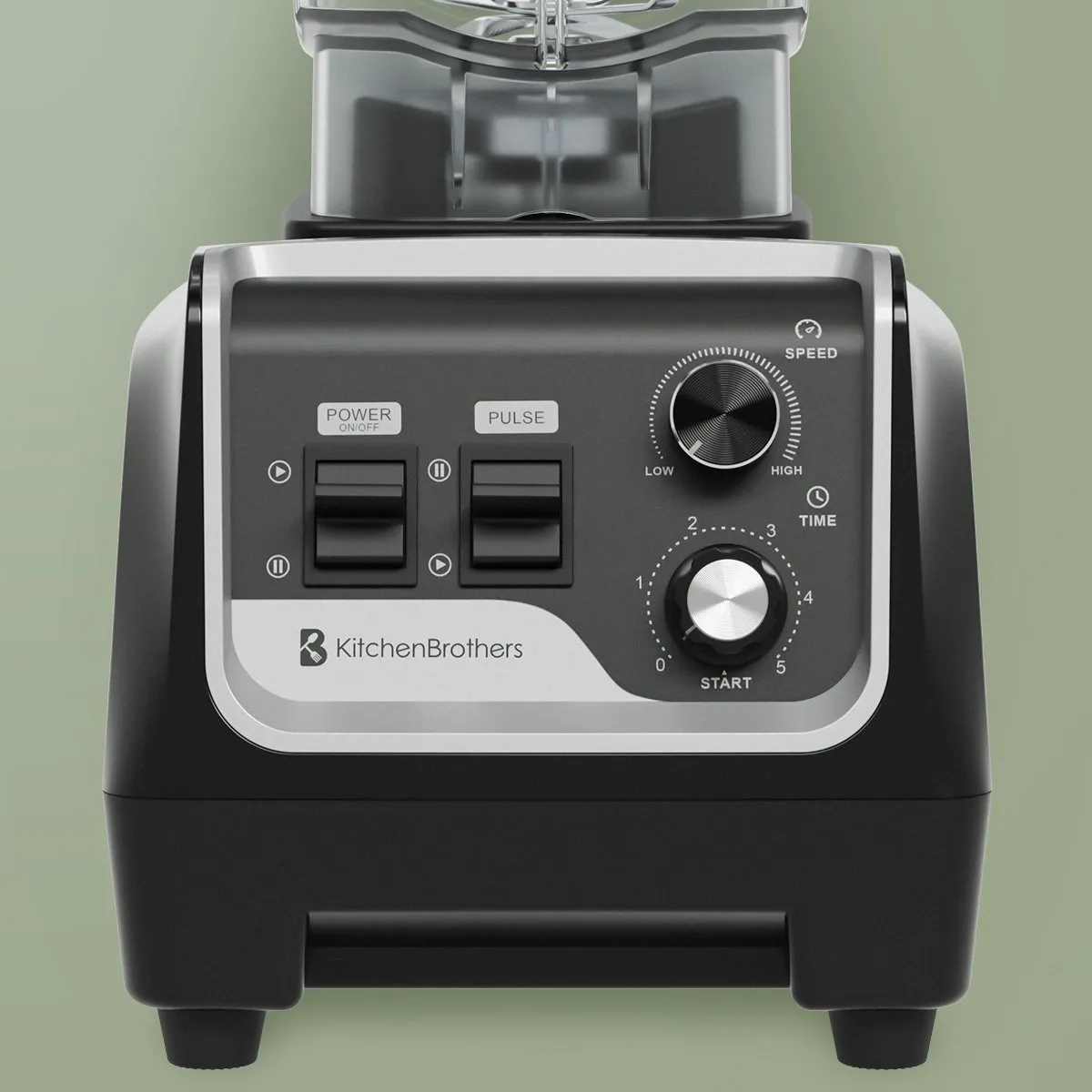 KitchenBrothers Power Blender 1600W - Metallic Zwart - afbeelding 6 van 6
