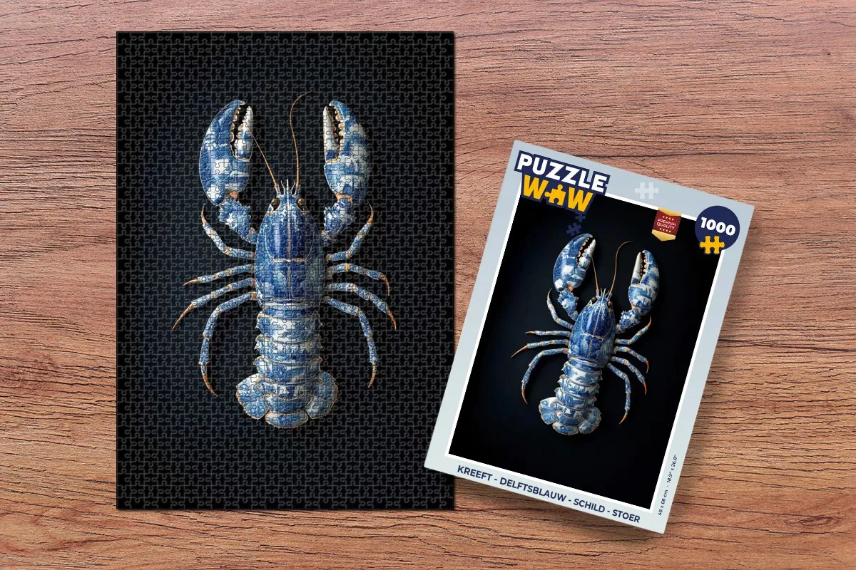 PuzzleWow Kreeft Legpuzzel 1000 Stuks - Delftsblauw