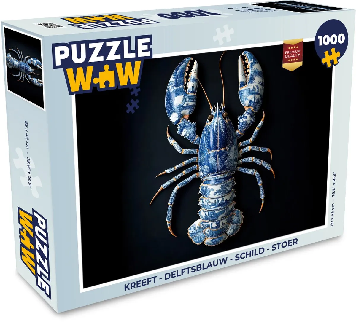 PuzzleWow Kreeft Legpuzzel 1000 Stuks - Delftsblauw