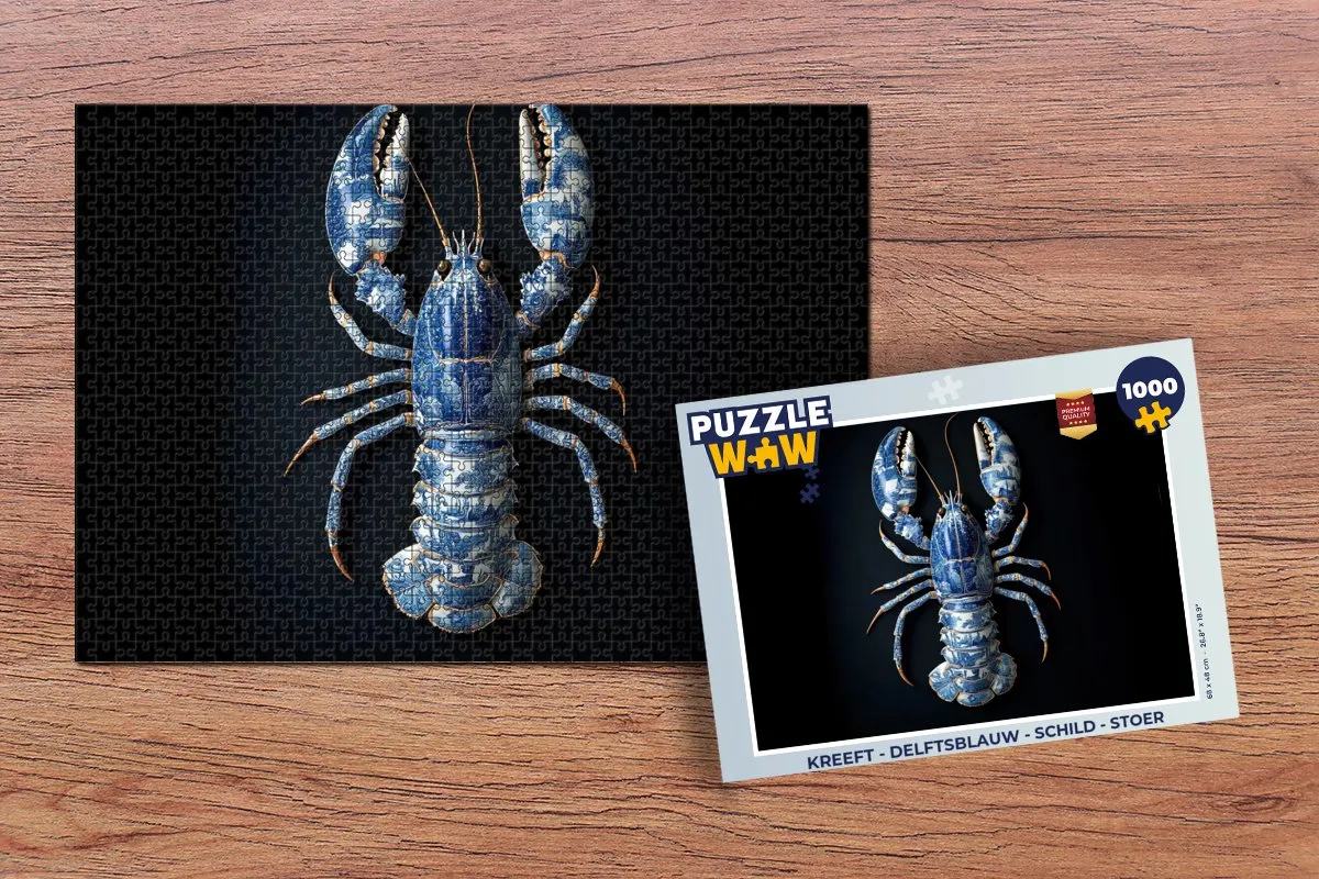 PuzzleWow Kreeft Legpuzzel 1000 Stuks - Delftsblauw