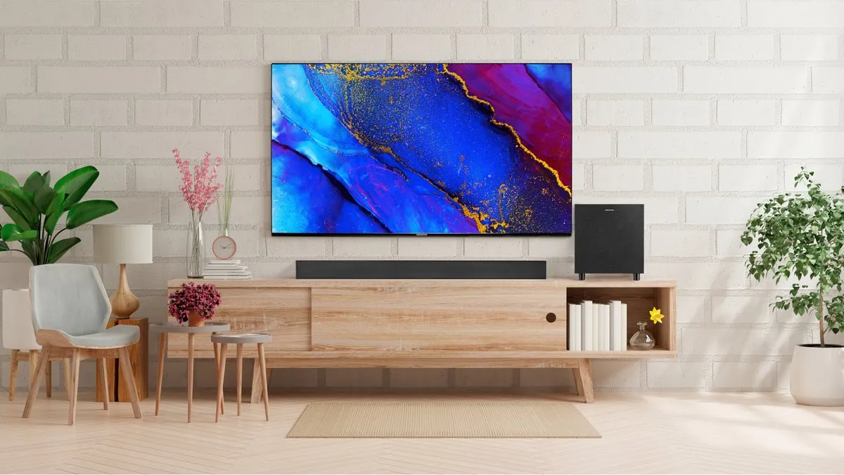 MEDION S61022 3.1 Dolby Atmos Soundbar met draadloze subwoofer (voor tv-apparaten, Bluetooth 5.3, HDMI eARC CEC,