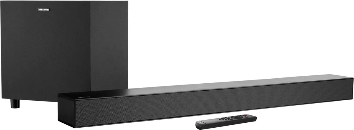 MEDION S61022 3.1 Dolby Atmos Soundbar met draadloze subwoofer (voor tv-apparaten, Bluetooth 5.3, HDMI eARC CEC,