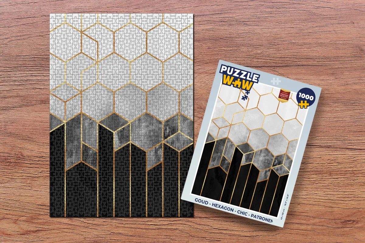 PuzzleWow Hexagon Legpuzzel 1000 Stuks - Multicolor