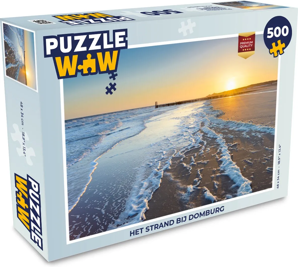 PuzzleWow Het strand bij Domburg Legpuzzel 500 Stuks