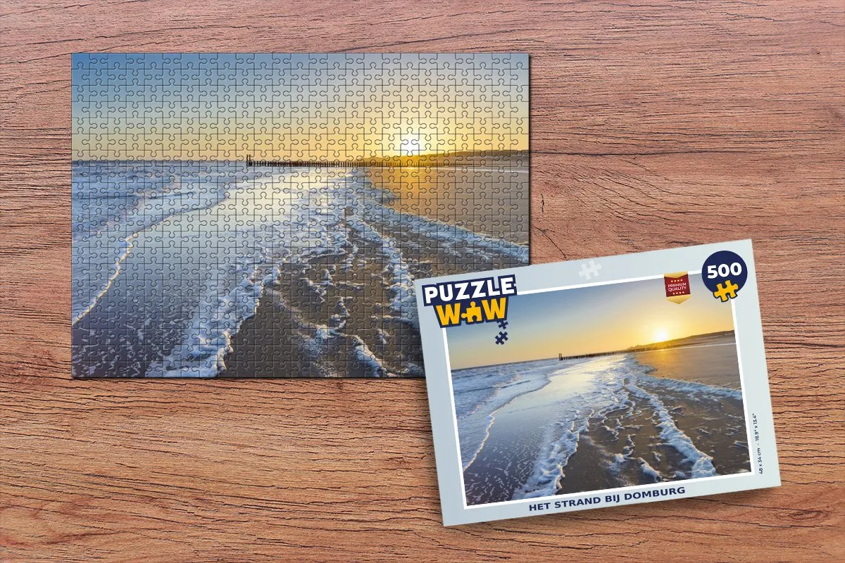 PuzzleWow Het strand bij Domburg Legpuzzel 500 Stuks - Multicolor