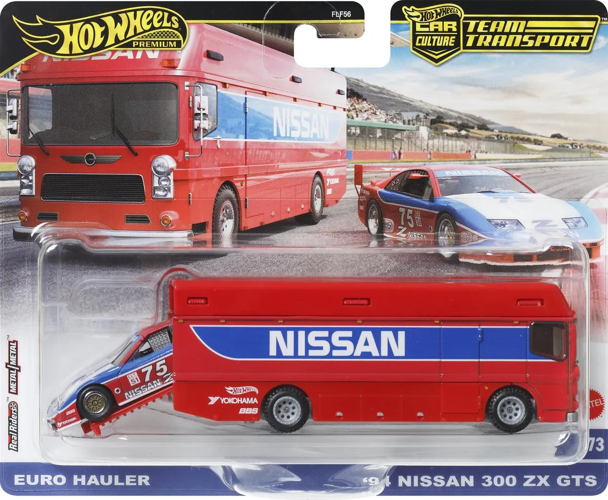 Hot Wheels Team Transport '94 Nissan 300 ZX GTS & Euro Hauler HRV44