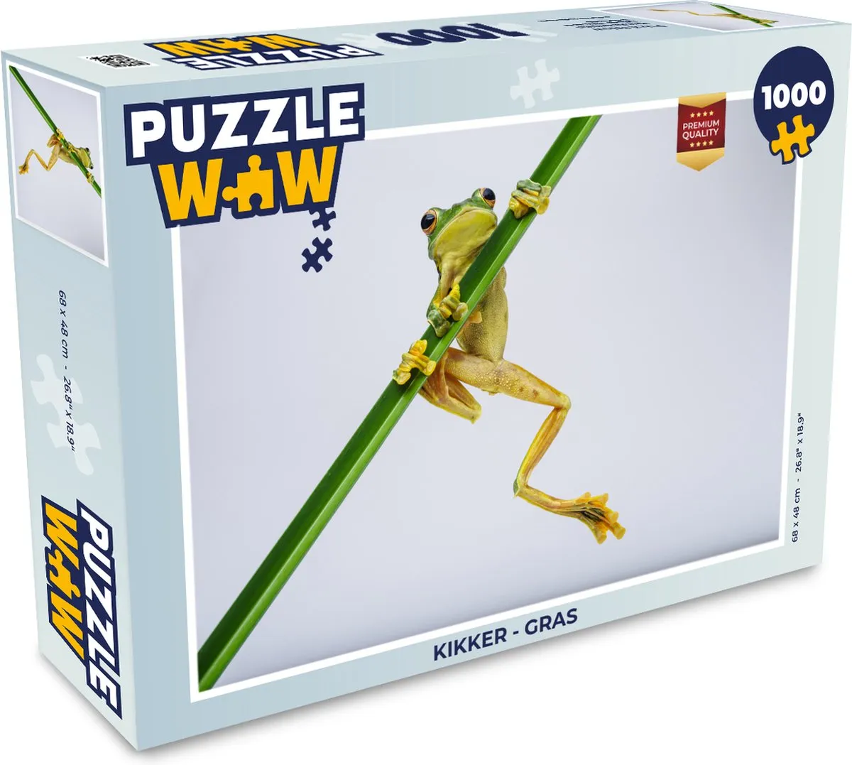 PuzzleWow Kikker Gras Legpuzzel 1000 Stuks - Multicolor