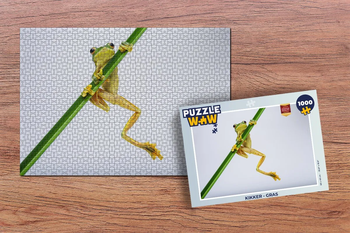 PuzzleWow Kikker Gras Legpuzzel 1000 Stuks - Multicolor
