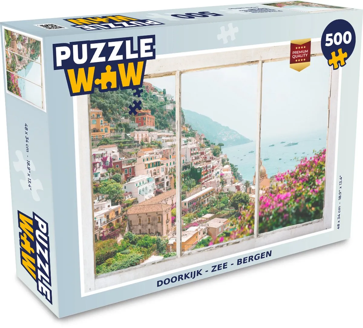 PuzzleWow Doorkijk Zee & Berg Legpuzzel 500 Stuks