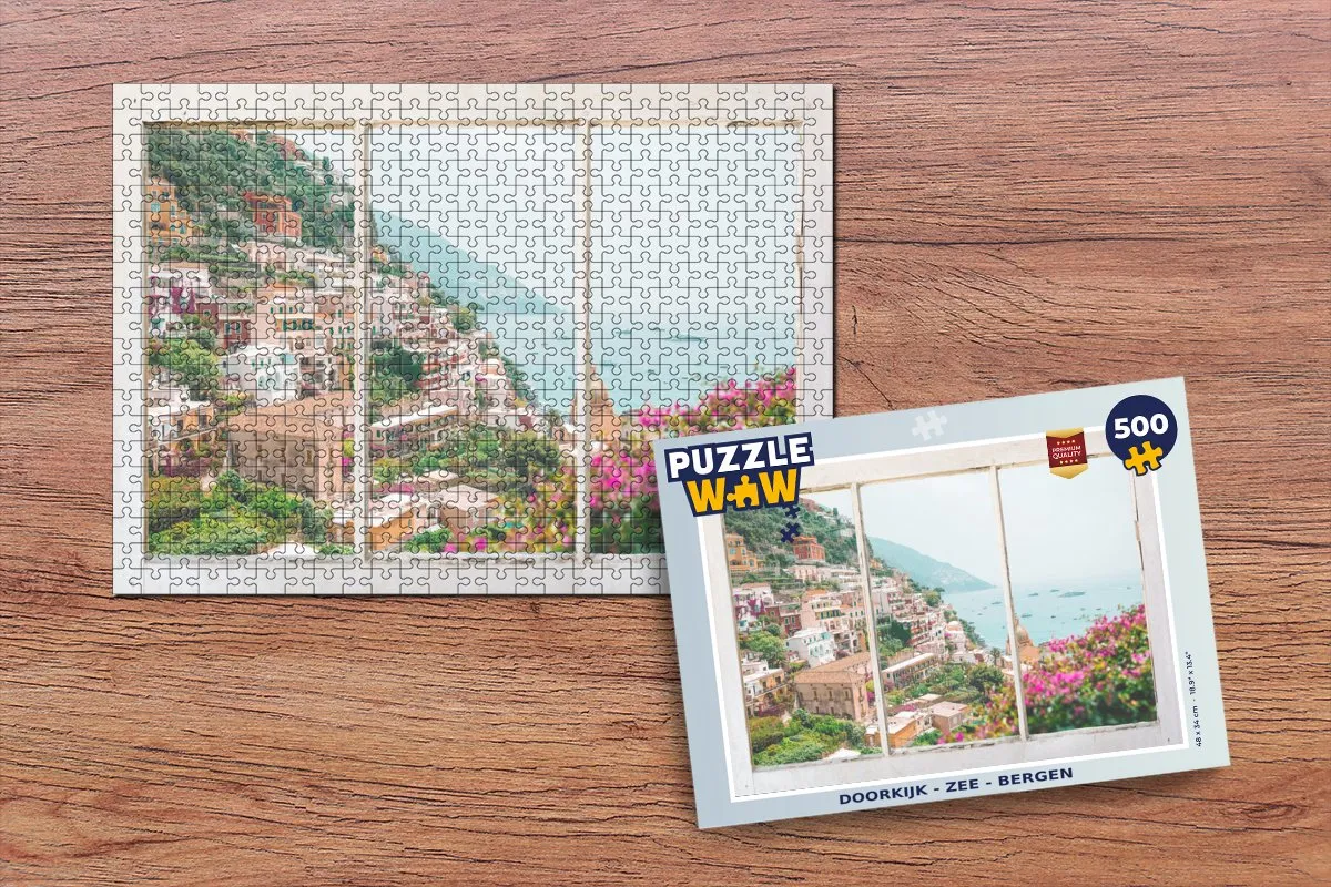 PuzzleWow Doorkijk Zee & Berg Legpuzzel 500 Stuks - Multicolor