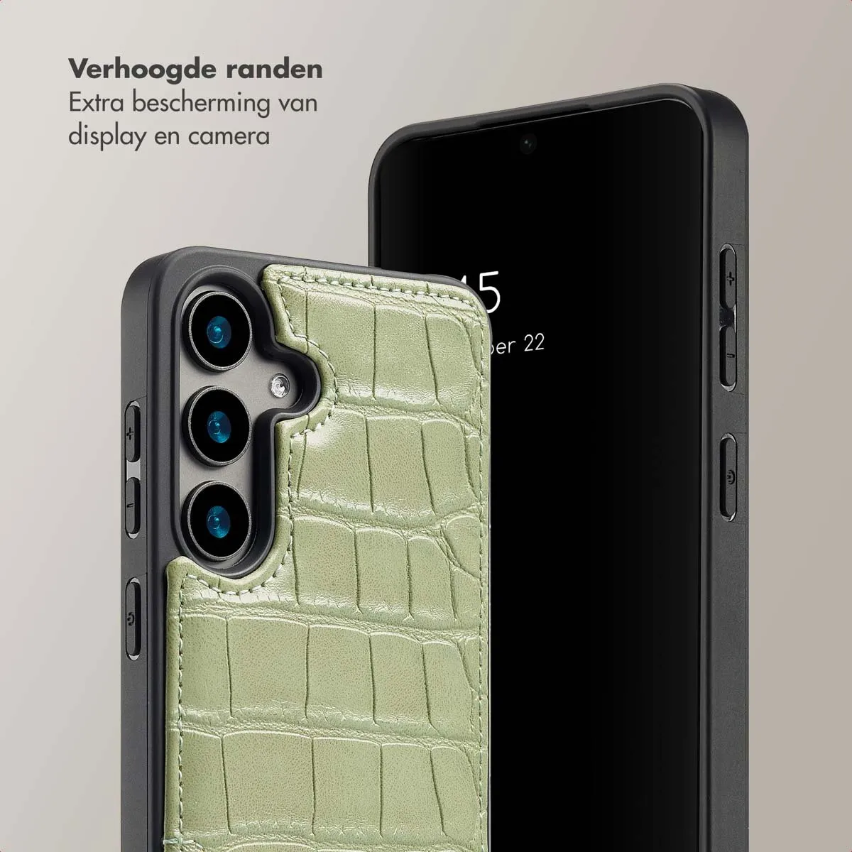 Selencia Croco Backcover Hoesje Samsung Galaxy S24 - Sage Green