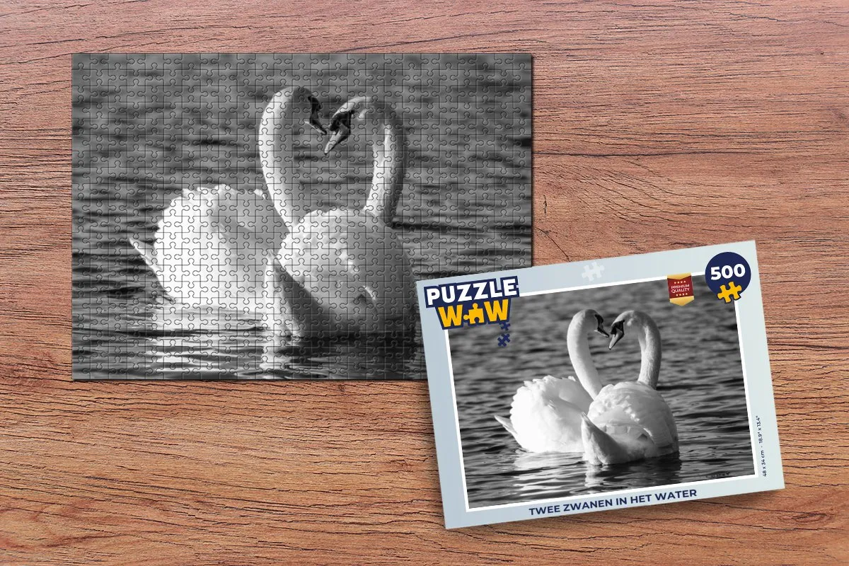 PuzzleWow Legpuzzel Twee Zwanen 500 Stuks - Multicolor