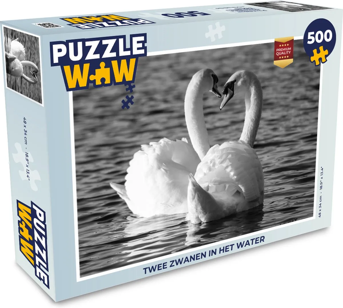 PuzzleWow Legpuzzel Twee Zwanen 500 Stuks