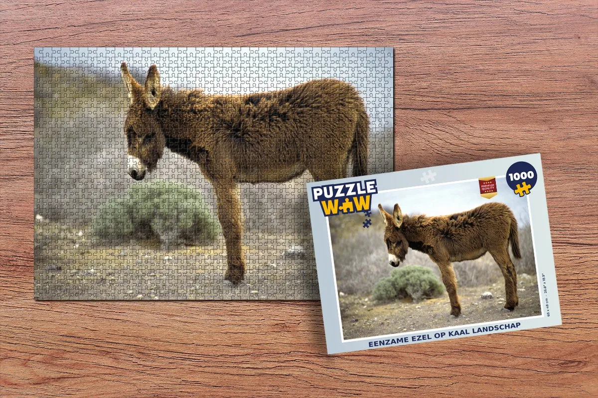 PuzzleWow Legpuzzel Eenzame Ezel 1000 Stuks - Multicolor