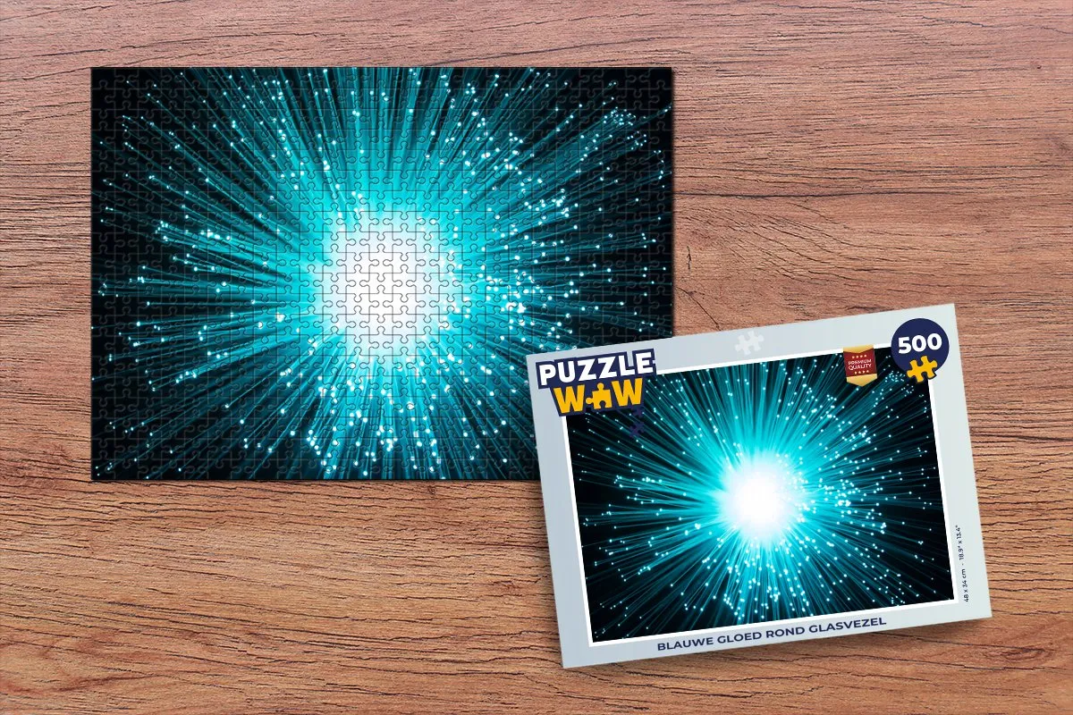 PuzzleWow Legpuzzel Blauwe gloed 500 Stuks - Multicolor